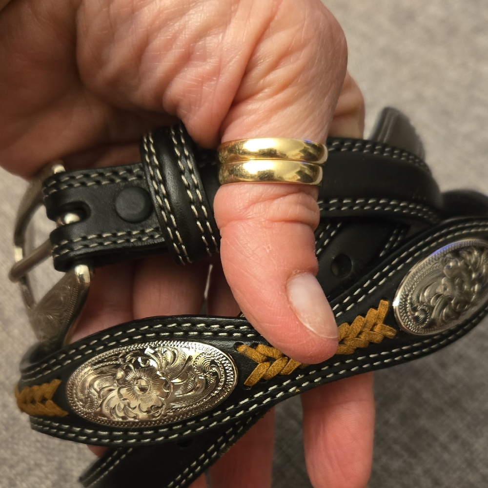 Justin Boots Black and Gold Women's Belt